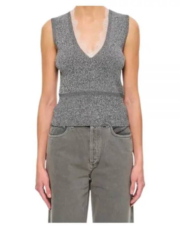 Lace Trim Knit Sleeveless Grey - JW ANDERSON - BALAAN 2