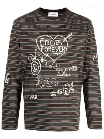 Etude Graffiti Stripe Wonder Long-Sleeve T-Shirt, Size Medium - ETUDES - BALAAN 1