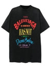 Slogan Print Oversized Short Sleeve T-Shirt Black - BALENCIAGA - BALAAN 2