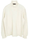 Haston Mock Neck Knit Top White - LORO PIANA - BALAAN 2