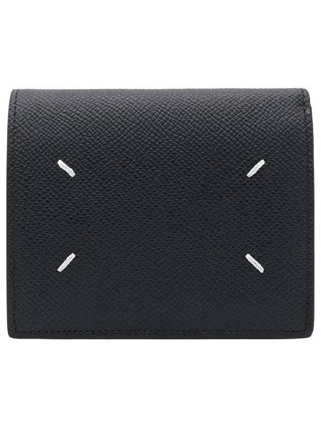 Stitch Logo Compact Bifold Half Wallet Black - MAISON MARGIELA - BALAAN 3