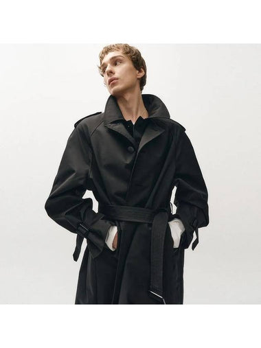 Synthetic layered trench coat black - NOIRER - BALAAN 1