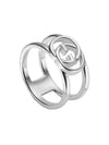 Women's Interlocking G Wide Open Band Ring YBC295716001 Silver - GUCCI - BALAAN.