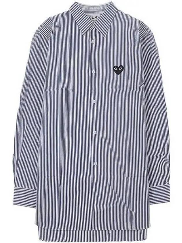 AZ B018 051 1 Black Waffen Striped Shirt White Navy Men s TEO 271546 - COMME DES GARCONS - BALAAN 1