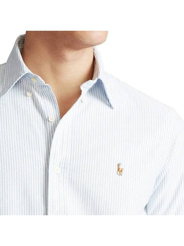 Embroidery Pony Oxford Long Sleeve Shirt Blue - POLO RALPH LAUREN - BALAAN 4