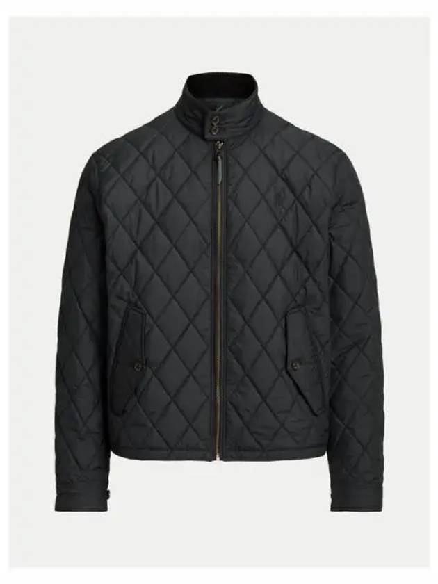 Diamond Quilted Zip-Up Jacket Black - POLO RALPH LAUREN - BALAAN 2