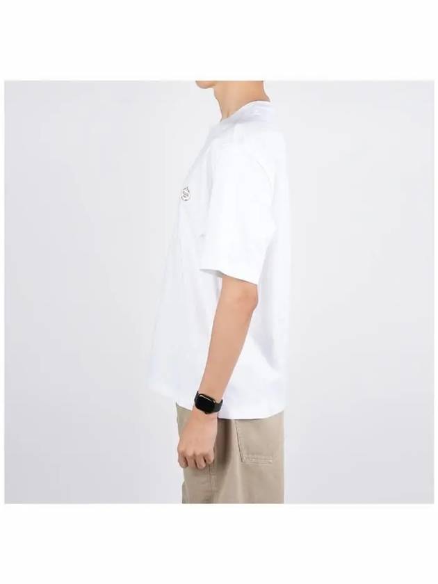 Triangular Logo Cotton Short Sleeve T-shirt White - PRADA - BALAAN 4