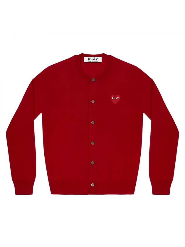 Red Heart Waffen Cardigan - COMME DES GARCONS PLAY - BALAAN 1