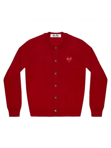 Red Heart Waffen Cardigan - COMME DES GARCONS PLAY - BALAAN 1