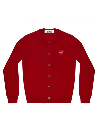 Red Heart Waffen Cardigan - COMME DES GARCONS PLAY - BALAAN 1