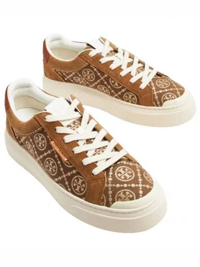 Ladybug Monogram Low Top Sneakers Brown - TORY BURCH - BALAAN 2