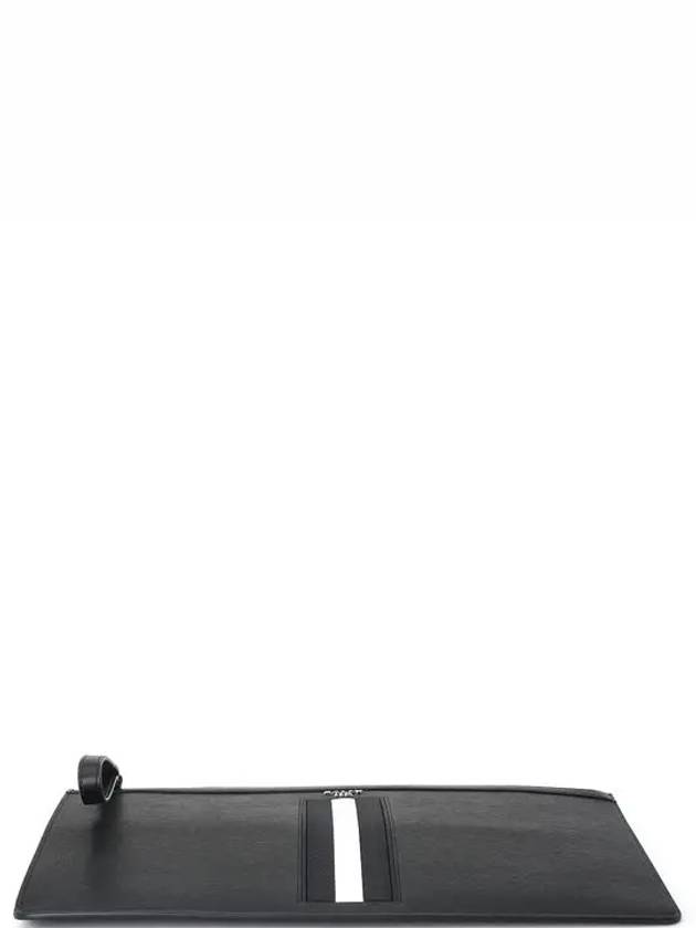 Bollis Large Recycled Leather Clutch Bag Black - BALLY - BALAAN 5