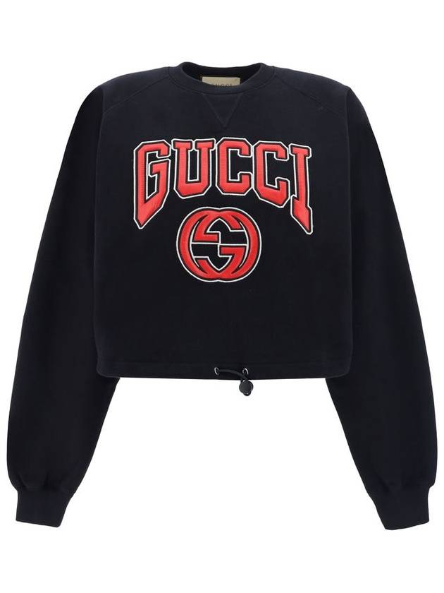 Jersey Embroidery Sweatshirt Black - GUCCI - BALAAN 2