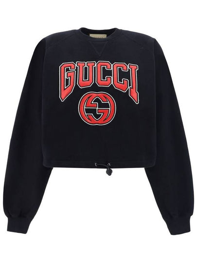 Jersey Embroidery Sweatshirt Black - GUCCI - BALAAN 2