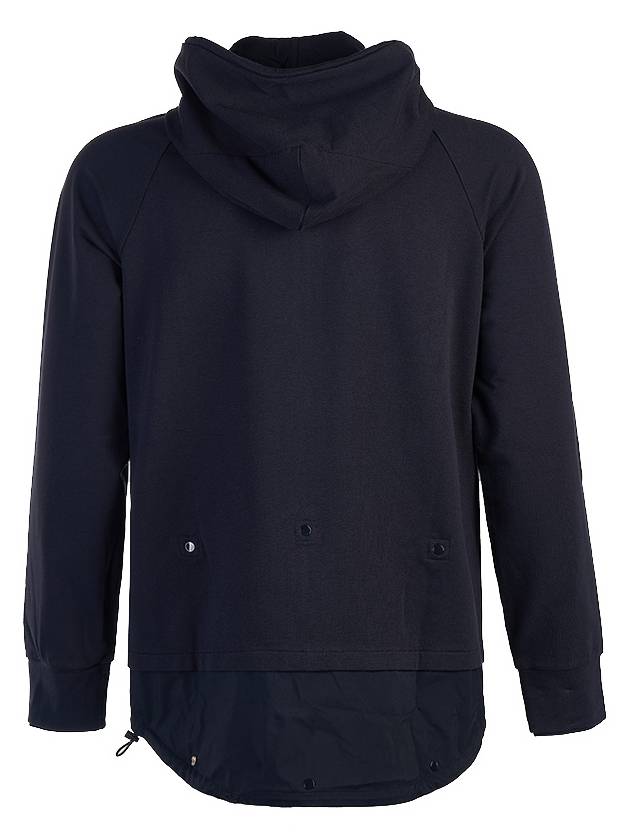 Metropolis Series Stretch Fleece Mixed Zip Up Hoodie Navy - CP COMPANY - BALAAN 6