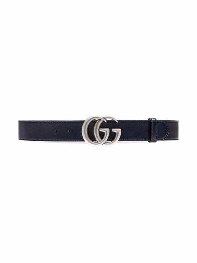 GG Marmont Reversible Leather Belt Blue Beige - GUCCI - BALAAN 4