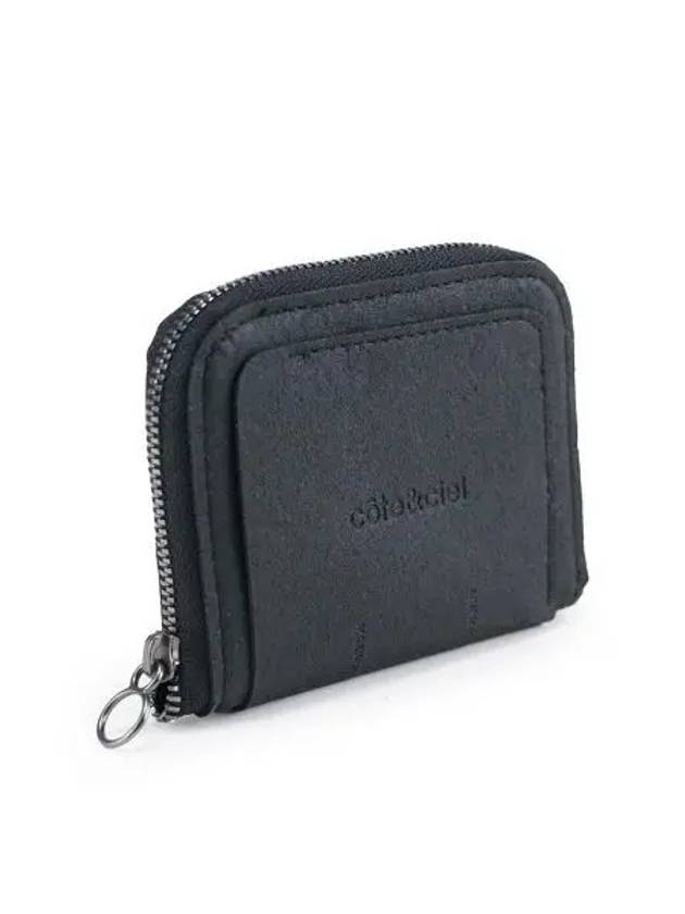 COTEetCIEL Zippered M Recycled Leather Wallet 29058 Black - COTE&CIEL - BALAAN 1