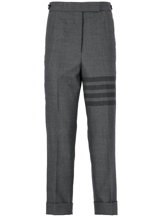 4-Bar Wool Crop Pants Grey - THOM BROWNE - BALAAN 1