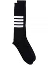 4 Bar Stripe Cotton Socks Black - THOM BROWNE - BALAAN 2