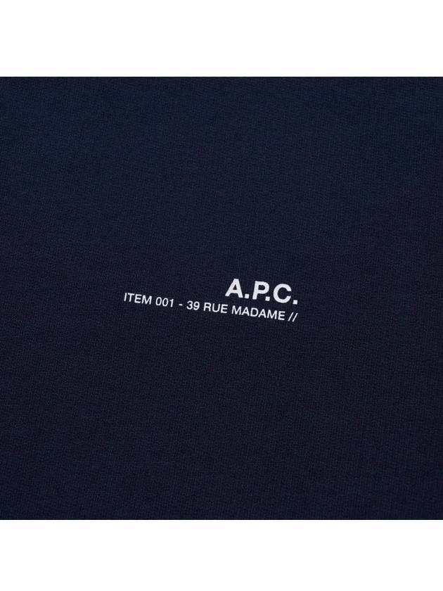 Item Logo Cotton Sweatshirt Navy - A.P.C. - BALAAN 4