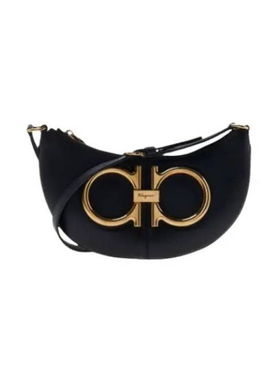 Maxi Gancini Small Shoulder Bag Black - SALVATORE FERRAGAMO - BALAAN 2