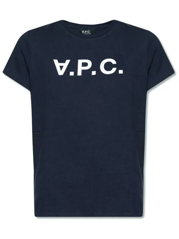 VPC Logo Organic Cotton Short Sleeve T-Shirt Navy - A.P.C. - BALAAN 2