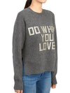 Glitter Lettering Round Neck Knit Top Grey - GOLDEN GOOSE - BALAAN 6