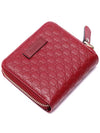 GG Micro Ssima Zipper Half Wallet Red - GUCCI - BALAAN 6