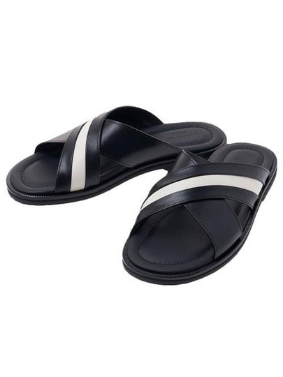 Jabil Leather Slippers Black White - BALLY - BALAAN 2