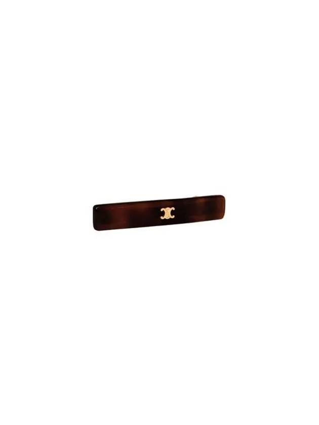 Triomphe Hair Clip Dark Havana - CELINE - BALAAN 4