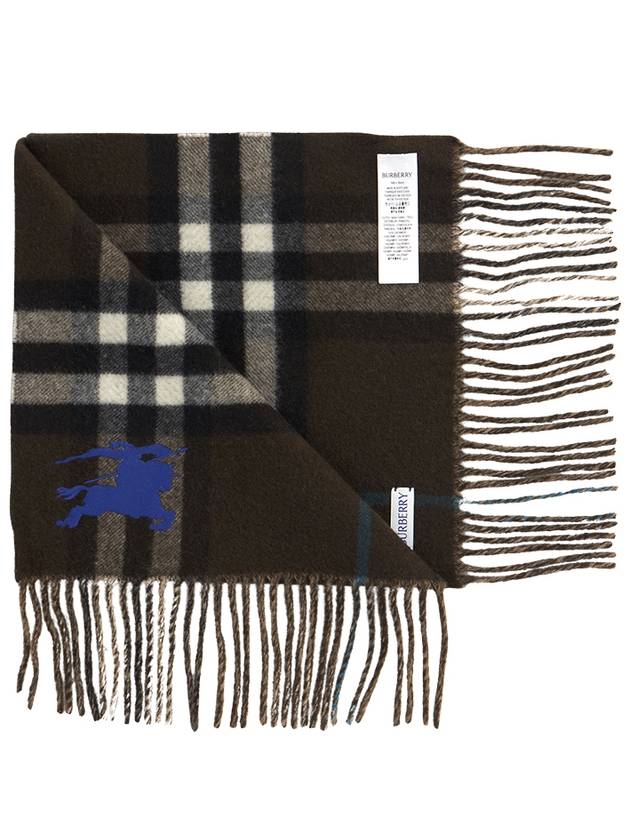 Check EKD Embroidered Reversible Cashmere Scarf Snug - BURBERRY - BALAAN 4