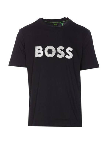 Logo Cotton Short Sleeve T-shirt Navy - HUGO BOSS - BALAAN 1