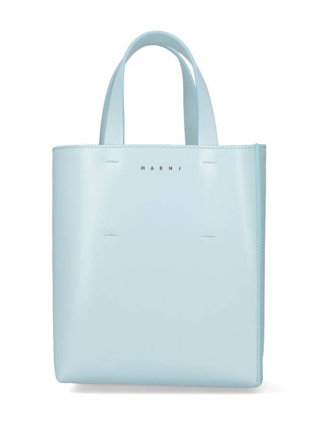 Museo Mini Leather Tote Bag Blue - MARNI - BALAAN 2