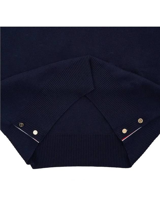 4 Bar Armband Milano Stitch Knit Top Navy - THOM BROWNE - BALAAN 8