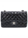 Women s Chanel A58600 Patent Silver Chain Two Flap Classic Jumbo Large Shoulder Bag 15th gt Gangbuk used luxury goods - CHANEL - BALAAN 1