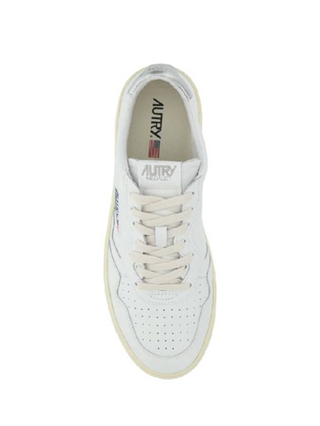 Medalist Leather Metal Silver Tab Low Top Sneakers White - AUTRY - BALAAN 4