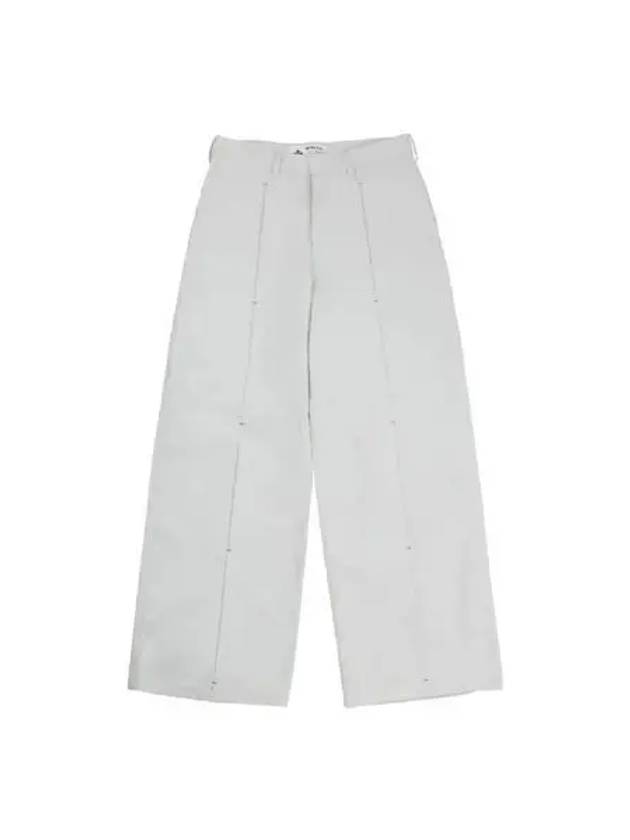 Pintucked cotton pants light gray - HERETIC - BALAAN 1