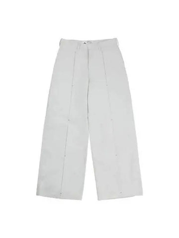 Pintucked cotton pants light gray - HERETIC - BALAAN 1