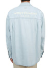 Back Logo Denim Cotton Long Sleeve Shirt Blue - WOOYOUNGMI - BALAAN 4