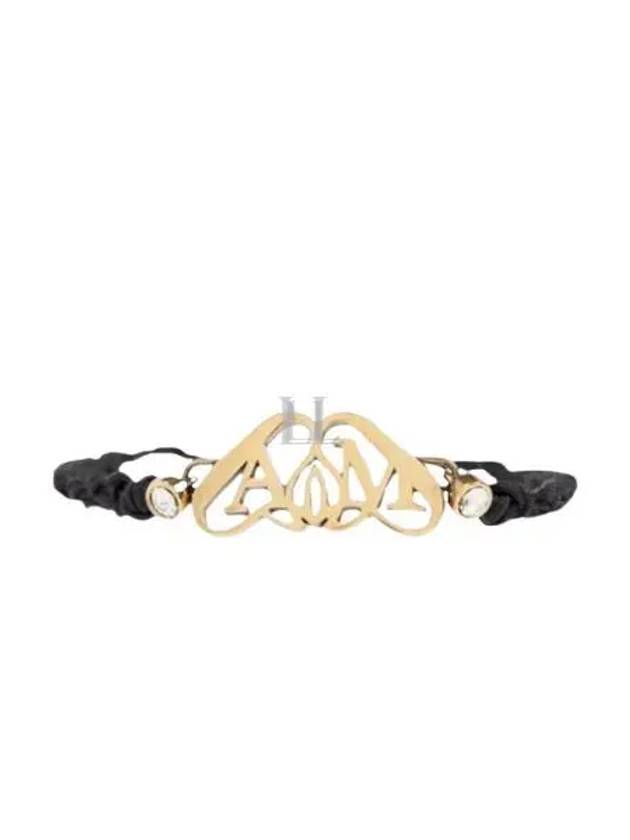 Logo Plaque Bracelet Black - ALEXANDER MCQUEEN - BALAAN 2