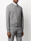 Men's Diagonal Armband Loopback Relaxed Fit Zip Up Hoodie Grey - THOM BROWNE - BALAAN 3