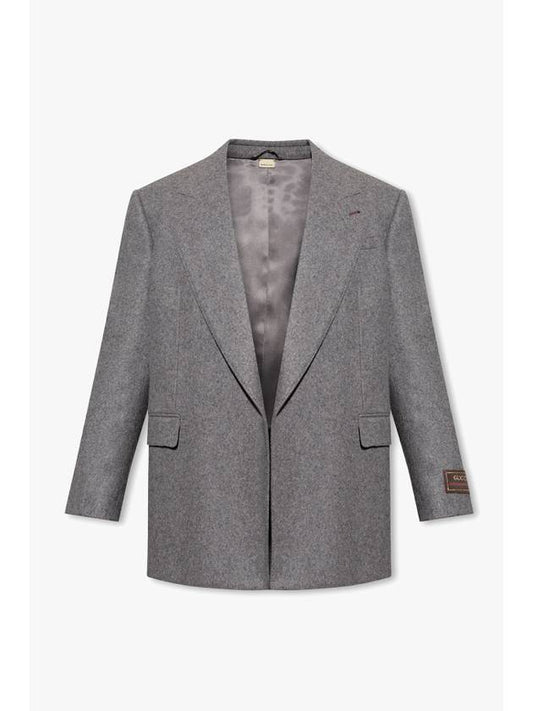 Wool Cashmere Formal Jacket Light Grey - GUCCI - BALAAN 1