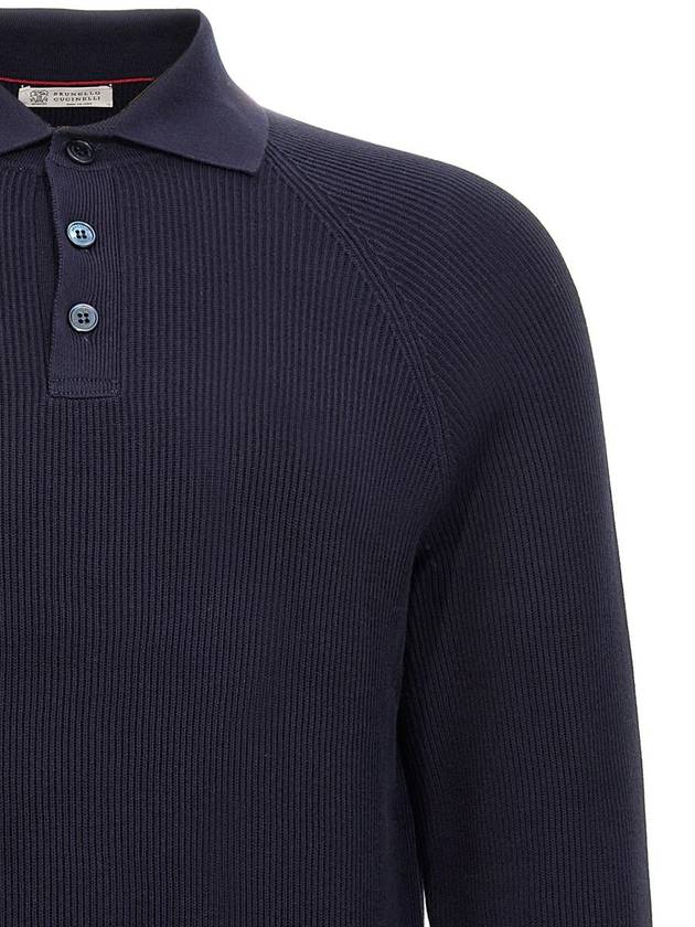 Brunello Cucinelli Ribbed Polo Shirt - BRUNELLO CUCINELLI - BALAAN 3