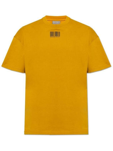 Barcode Short Sleeve T-Shirt Mustard - VETEMENTS - BALAAN 1