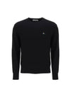 ORB Embroidered Crew Neck Knit Top Black - VIVIENNE WESTWOOD - BALAAN 2