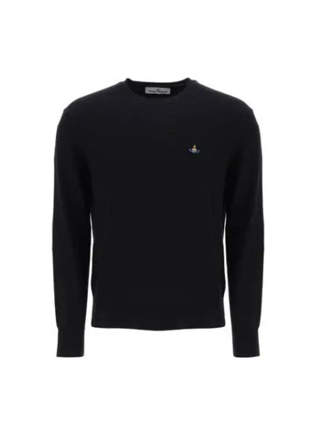 ORB Embroidered Crew Neck Knit Top Black - VIVIENNE WESTWOOD - BALAAN 2