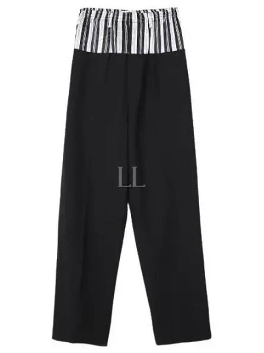 Wool Layered Wide Pants Black - FENDI - BALAAN 2