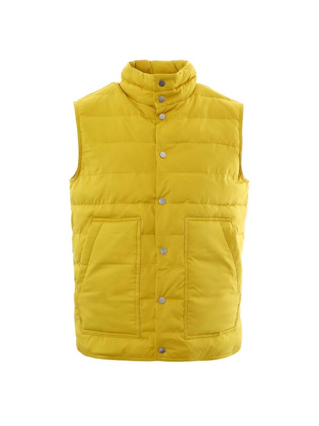 23S S UW1442 YELLOW Twill Quilted Yellow Padded Vest - KITON - BALAAN 1