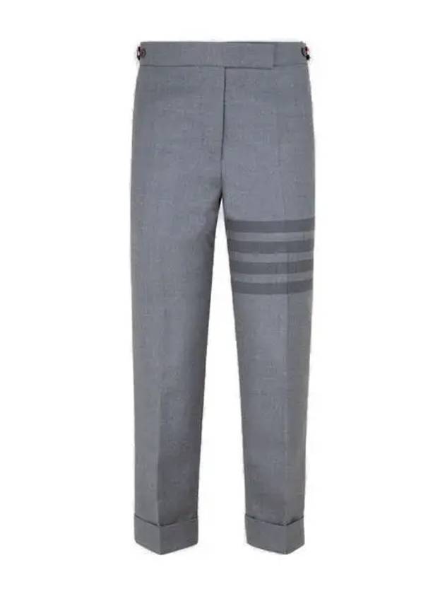 4-Bar Wool Crop Pants Grey - THOM BROWNE - BALAAN.