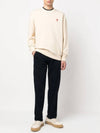 Small Heart Logo Sweatshirt Beige - AMI - BALAAN 3